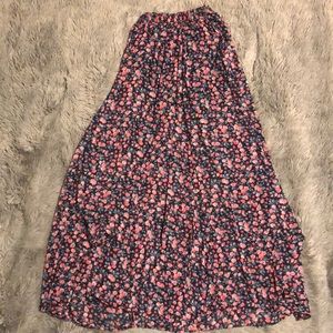 Floral maxi-skirt and blue lace maxi skirt